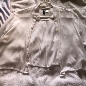 White bottom down half shirt